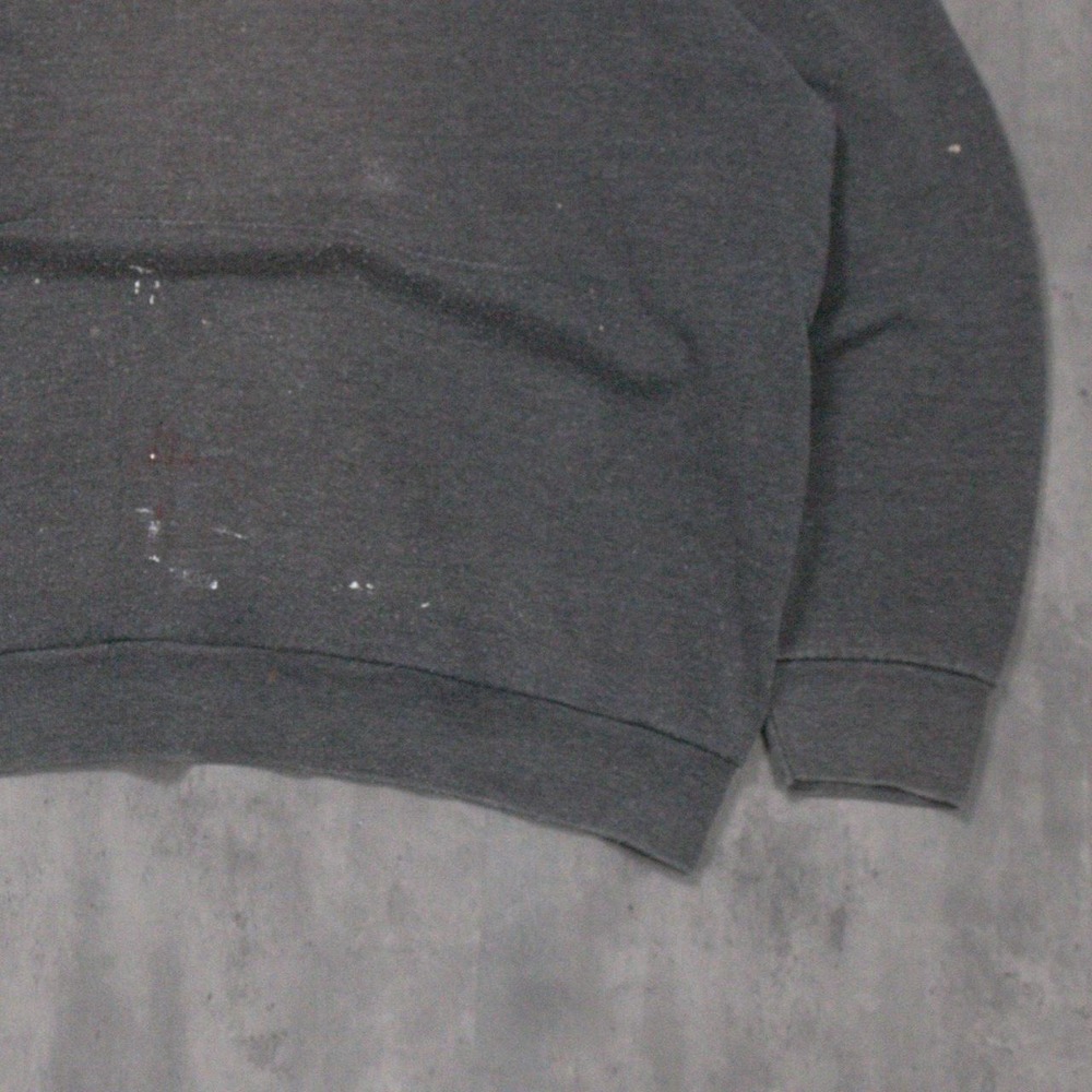 Vintage VTG 1990s 90s Faded Grey Crewneck Sweatshirt Blank Faded Grey - Picture 3 of 8